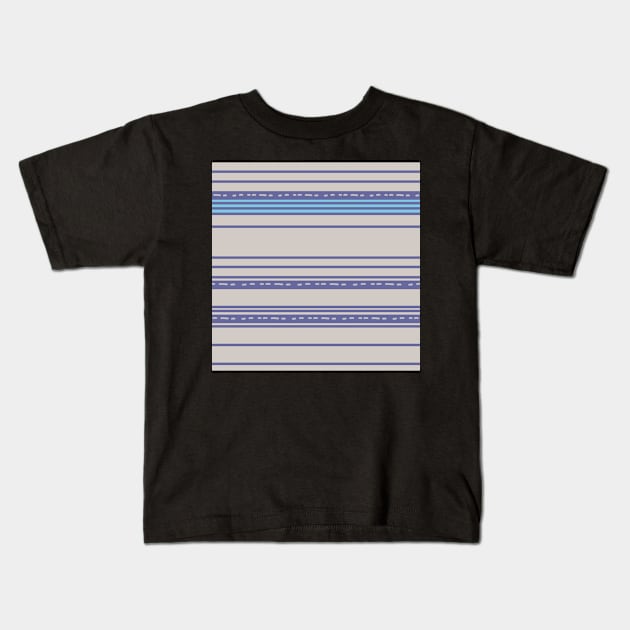 blue stripes on gray Kids T-Shirt by MegMarchiando